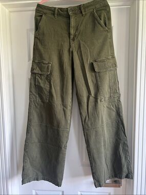 American Eagle Outfitters Olive High-rose baggy Wide-Leg Cargo Pants